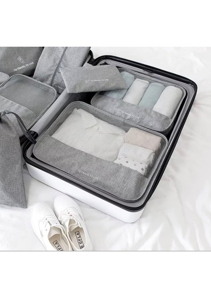 7 Adet Duffle Saklama Çantası Ambalaj Küp Saklama Çantaları Seyahat Bagaj Düzenleyici Seti (Siyah) (Yurt Dışından) modelleri