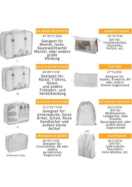 Bavul Düzenleyici Paket Küpü Seti, 8 Parça, Çok Fonksiyonlu Seyahat Gep Seti, Su Geçirmez Çanta, Ayakkabı Saklama Torbası, Tatil, Seyahat Için (Yurt Dışından) modelleri
