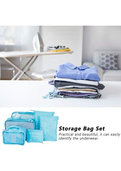6 Adet/takım Seyahat Saklama Çantası, Naylon Kumaş Bagaj Organizatör Fermuarlı Net Kumaş 3 Boyutta Ambalaj Poşetleri Net Çantalar Hafif Dayanıklı Giysi(Mavi) (Yurt Dışından) modelleri