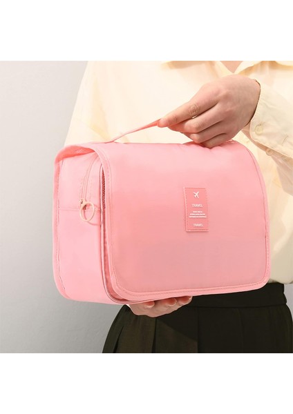 Asılı Tuvalet Çantası, Kadınlar Için Seyahat Yıkama Çantası Taşınabilir Katlanır Kozmetik Organizatör Büyük Kapasiteli Kız Makyaj Çantası Ayrı Bölmeli Su Geçirmez Duş Çantası, Pemb (Yurt Dışından) fırsatları