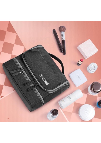 Büyük Kapasiteli Seyahat Saklama Çantası Kadınlar Için Çok Fonksiyonlu Makyaj Çantası Erkekler Için Dijital Çanta Su Geçirmez, Küflenmez Kozmetik Organizatör Taşınabilir Asılı Tuva (Yurt Dışından) indirimleri