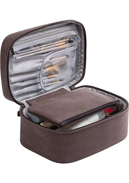 Su Geçirmez ve Dayanıklı Çok Fonksiyonlu Saklama Çantası Büyük Kapasiteli Tuvalet Çantası Polyester Seyahat Taşınabilir Fonksiyon Çantası, Çijing Kahvesi, 22.5 * 15 * 12CM (Yurt Dışından)