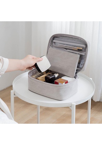 Su Geçirmez ve Dayanıklı Çok Fonksiyonlu Saklama Çantası Büyük Kapasiteli Tuvalet Çantası Polyester Seyahat Taşınabilir Fonksiyon Çantası, Çijing Kahvesi, 22.5 * 15 * 12CM (Yurt Dışından) fırsatları