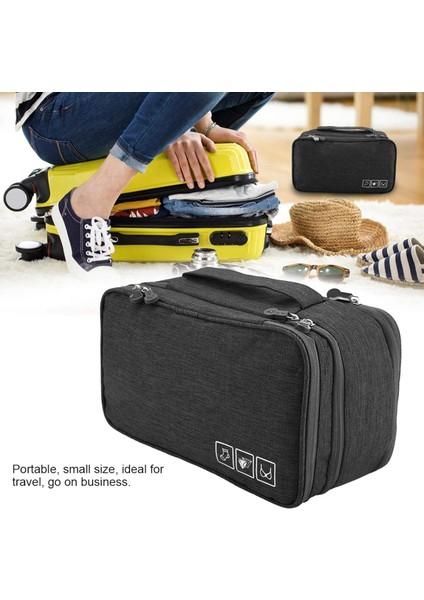 Büyük Kapasiteli Seyahat Saklama Çantası, Taşınabilir Seyahat Saklama Düzenleyici, Su Geçirmez Iç Çamaşırı, Sütyen Çorap, Çanta, USB Kılıfı (Siyah) (Yurt Dışından) fiyatları