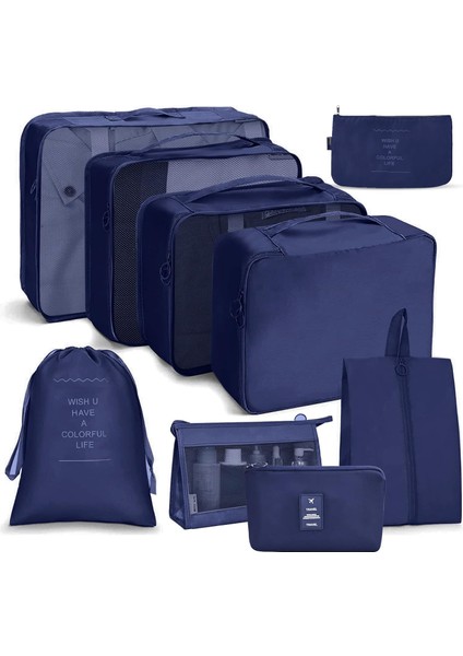 9 Parça Paketleme Küpü, Bavul Için, Su Geçirmez Seyahat Düzenleyici, Paketleme Küpleri Seti, Paketleme Düzenleyici Saklama Çantaları, Dijital Çanta ve Ayakkabı Çantalı, Giysiler, B (Yurt Dışından)