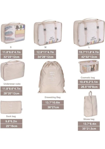 Seyahat Paketleme Küpü, 8 Parçalı Set Seyahat Küpü, Katlanabilir Bagaj Saklama Çantası, Hafif Bagaj Saklama Çantası (Gri) (Yurt Dışından) fiyatları