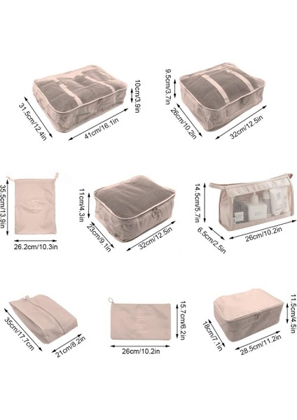 Bavullar Için 8 Adet Paketleme Küpü, Seyahat Paketleme Küpleri, Su Geçirmez Seyahat Bavulu Düzenleyici Paketleme Çantaları Ayakkabı Çantası Saklama Çantaları, Set Seyahat Küpleri B (Yurt Dışından) fiyatları