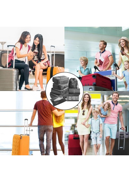 Seyahat Için Ambalaj Küpleri, Valizler Için 8 Adet Ambalaj Poşeti, Su Geçirmez Saklama Çantası, Seyahat Dişli Tuvalet Malzemeleri Kozmetik Giysi Ayakkabı Çantası (Yurt Dışından) modelleri