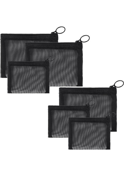 Mini Fermuarlı Tuvalet Çantası Örgü Düzenleme Çantası 6 Paket Naylon Su Geçirmez Küçük Çanta Kozmetik Kırtasiye Çantası Depolama Makyaj Çantaları Ofisler Seyahat Organizatör Aksesu (Yurt Dışından) fiyatları