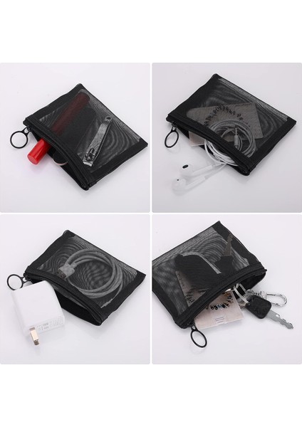 Mini Fermuarlı Tuvalet Çantası Örgü Düzenleme Çantası 6 Paket Naylon Su Geçirmez Küçük Çanta Kozmetik Kırtasiye Çantası Depolama Makyaj Çantaları Ofisler Seyahat Organizatör Aksesu (Yurt Dışından) modelleri