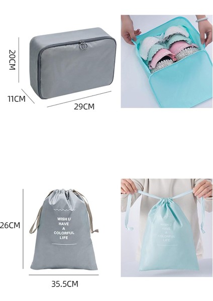 Seyahat Saklama Çantası Organizatör Çantası Giysi Ayakkabı Bagaj Seyahat Çantası Göl Mavisi (Yurt Dışından) indirimleri