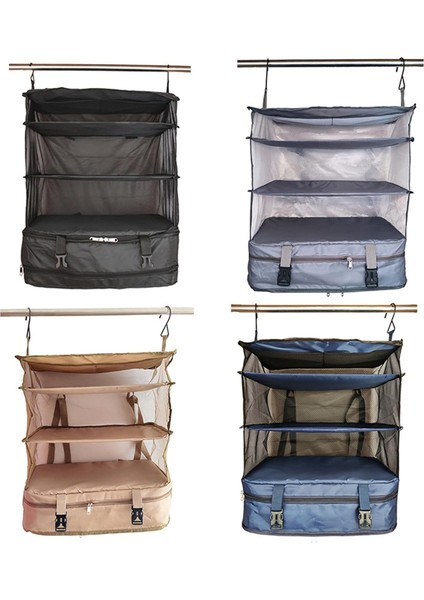 Giyim Seyahat Depolama Asılı Çanta Çok Fonksiyonlu Giyim Seyahat Saklama Çantası Üç Katmanlı Asılı Çanta Su Geçirmez Kumaş Takviyeli Örgü Seyahat Aksesuarları Organizatör (Yurt Dışından) fiyatları