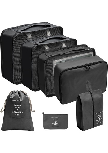 Seyahat Saklama Çantası Organizatör Çantası Giysi Ayakkabı Bagaj Seyahat Çantası Siyah (Yurt Dışından)