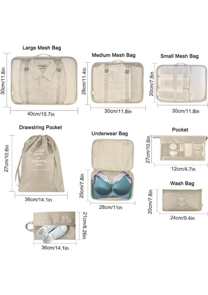 Ambalaj Küpleri,bavul Için 8 Adet Seyahat Küpü - Çamaşır Torbalı Seyahat Organizatörleri, Sıkıştırmalı Saklama Ayakkabı Çantası, Erkek Kadın Giyim Iç Çamaşırı Çantası (Yurt Dışından) indirimleri