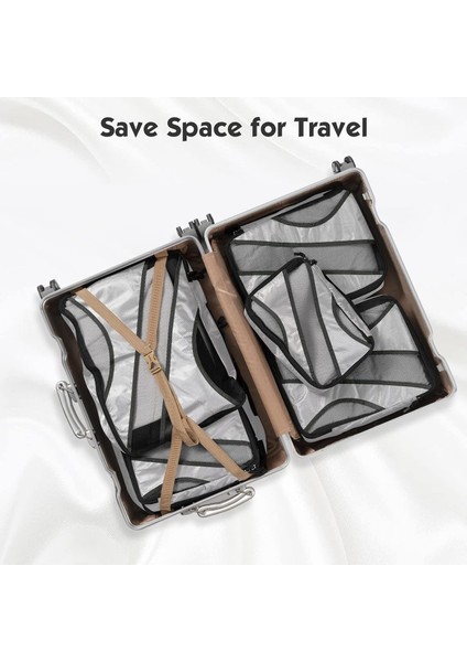 Kompresyon Bavul Düzenleyici Ambalaj Küpleri Seyahat Düzenleyici Paket Çantaları Bagaj Saklama Çantaları Elbise Çantaları Ambalaj Küpleri (Gri 6 Adet) (Yurt Dışından) modelleri