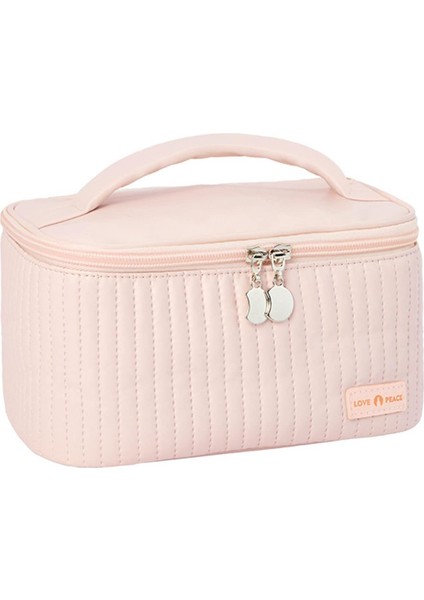 Seyahat Makyaj Çantası, Taşınabilir Makyaj Çantası, Saklama Makyaj Çantası, Pu Açık Kapaklı Kek Şekli Makyaj Çantası, Kozmetik Saklama Çantası Yumuşak Renkli Taşınabilir(Roseate) (Yurt Dışından)