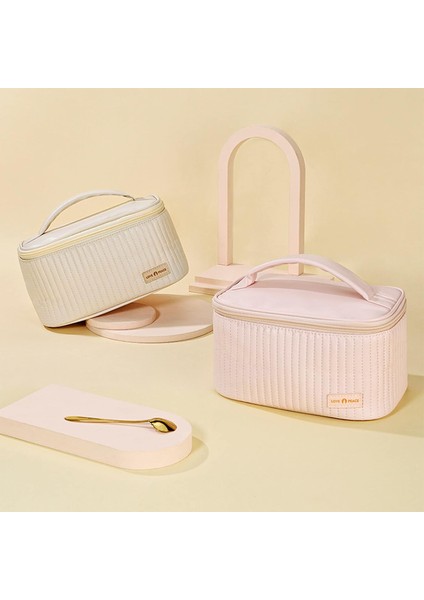 Seyahat Makyaj Çantası, Taşınabilir Makyaj Çantası, Saklama Makyaj Çantası, Pu Açık Kapaklı Kek Şekli Makyaj Çantası, Kozmetik Saklama Çantası Yumuşak Renkli Taşınabilir(Roseate) (Yurt Dışından) modelleri