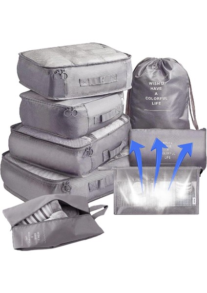 Ambalaj Küpleri, 8 Adet Ambalaj Küpleri Seyahat Bagaj Organizatörleri, Çamaşır Torbalı Seyahat Organizatörleri, Sıkıştırmalı Saklama Ayakkabı Çantası, Erkek Kadın Giyim Iç Çamaşırı (Yurt Dışından)