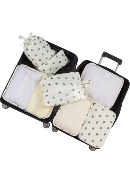 7 Parçalı Su Geçirmez Paket Küpü, Bavul Düzenleyici Seti, Ayakkabı Torbası, Elbise Çantası, Valiz, Kozmetik Çantası, Seyahat Çantası, Ayakkabı Torbası ve Kişisel Bakım Çantası, Sey (Yurt Dışından)