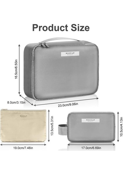 Kozmetik Çantası, Su Geçirmez Makyaj Çantası, Seyahat Makyaj Çantası, Taşınabilir Makyaj Çantası, Kozmetik Çantası Düzenleyici, Kadınlar ve Kızlar Için, Gri, 30*21*2.5cm, Modern (Yurt Dışından) fiyatları