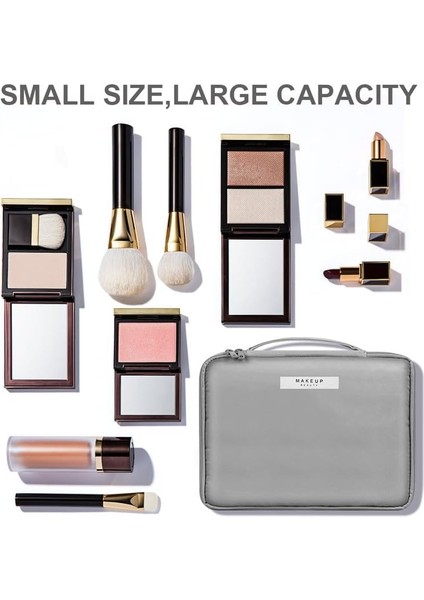 Kozmetik Çantası, Su Geçirmez Makyaj Çantası, Seyahat Makyaj Çantası, Taşınabilir Makyaj Çantası, Kozmetik Çantası Düzenleyici, Kadınlar ve Kızlar Için, Gri, 30*21*2.5cm, Modern (Yurt Dışından) fırsatları