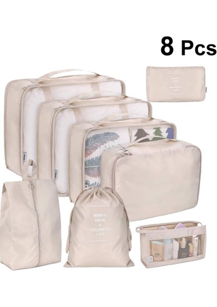 8 Adet Set Bagaj Saklama Çantası Giysiler Için Seyahat Saklama Torbaları Seyahat Için Ambalaj Küpleri Makyaj Çantası Seyahat Bagaj Organizatörü Özlemek Depolamak Elektronik Ürün (Yurt Dışından) modelleri