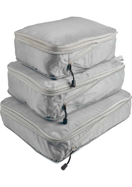 3 Parçalı Bavul Düzenleyici Seti, Verimli ve Pratik Seyahat Saklama Çantası, Seyahat Düzenleyici Çanta (Gri) (Yurt Dışından)