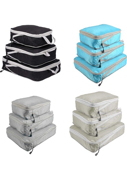 3 Parçalı Bavul Düzenleyici Seti, Verimli ve Pratik Seyahat Saklama Çantası, Seyahat Düzenleyici Çanta (Gri) (Yurt Dışından) modelleri