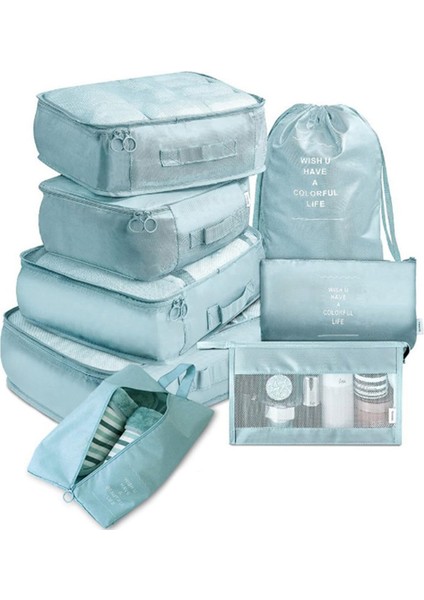 Bavul Düzenleyici Paket Küpü Seti, 8 Parça, Çok Fonksiyonlu Seyahat Gep Seti, Su Geçirmez Çanta, Ayakkabı Saklama Torbası, Tatil, Seyahat Için (Yurt Dışından)