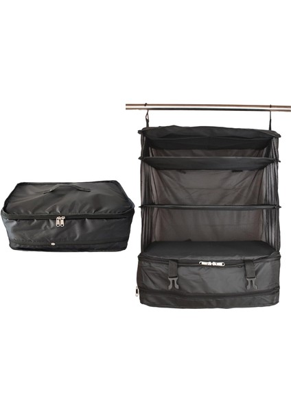 Giyim Seyahat Depolama Asılı Çanta Çok Fonksiyonlu Giyim Seyahat Saklama Çantası Üç Katmanlı Asılı Çanta Su Geçirmez Kumaş Takviyeli Örgü Seyahat Aksesuarları Organizatör (Yurt Dışından)