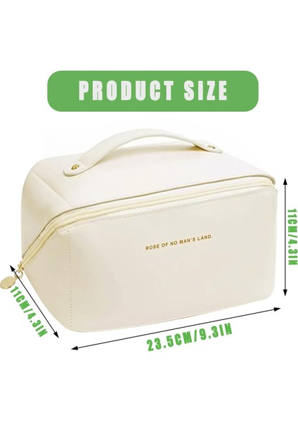 Seyahat Kozmetik Çantası, Makyaj Çantası, Makyaj Çantası, Çok Fonksiyonlu Makyaj Çantası, Seyahat Kozmetik Çantası, Büyük Kapasiteli, Seyahat ve Saklama Için Uygundur, Beyaz (Off W (Yurt Dışından) modelleri