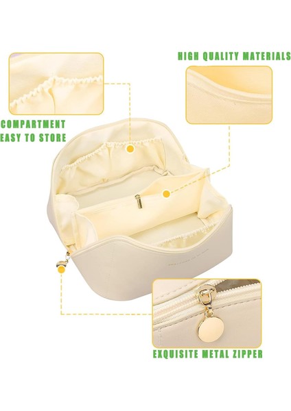 Seyahat Kozmetik Çantası, Makyaj Çantası, Makyaj Çantası, Çok Fonksiyonlu Makyaj Çantası, Seyahat Kozmetik Çantası, Büyük Kapasiteli, Seyahat ve Saklama Için Uygundur, Beyaz (Off W (Yurt Dışından) fırsatları