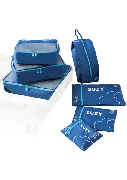 Taşınabilir Bagaj Düzenleyici,7 Adet Seyahat Organizatör Saklama Poşetleri Seti Bavul Elbise Ayakkabı Sınıflandırılmış Çantalar Taşınabilir Bagaj Organizatör Seyahat Kıyafetleri Dü (Yurt Dışından)