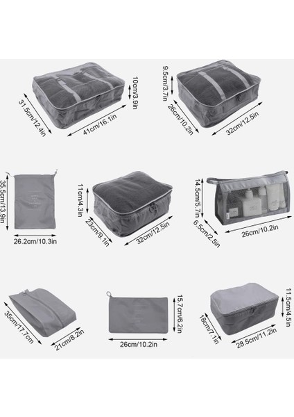 Bavullar Için 8 Adet Paketleme Küpü, Seyahat Paketleme Küpleri, Su Geçirmez Seyahat Bavulu Düzenleyici Paketleme Çantaları Ayakkabı Çantası Saklama Çantaları, Set Seyahat Küpleri B (Yurt Dışından) fiyatları