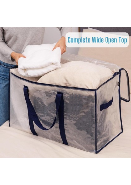 4'lü Paket Ekstra Büyük Fermuarlı Seyahat Çantası, Dayanıklı, Taşınma Kutusu Alternatifi, Kıyafet Muhafazası, Etiket Bölmesi, Su Geçirmez, Sürdürülebilir (Şeffaf, 4'lü Paket) (Yurt Dışından) fiyatları