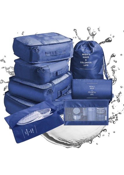 Valizler Için Ambalaj Küpleri | 8 Adet Bagaj Çantası Seyahat Ambalaj Saklama Çantası - Giyim Ayakkabı Kozmetik Tuvalet Malzemeleri Için Büyük Tuvalet Çantası ile Hafif Seyahat Teme (Yurt Dışından) fiyatları