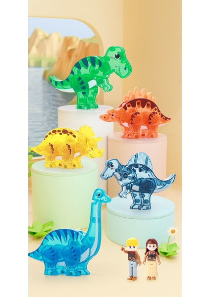 Dino Zone 49 Parça Manyetik Oyuncak / Bloklar Seti (Yaratıcı Manyetik Oyuncak Seti) (KBDW-49KL)