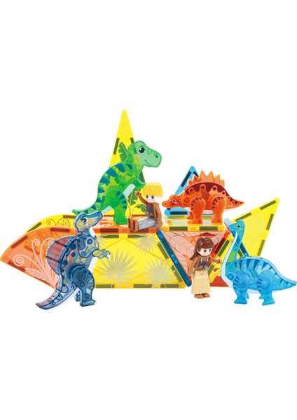 Dino Zone 49 Parça Manyetik Oyuncak / Bloklar Seti (Yaratıcı Manyetik Oyuncak Seti) (KBDW-49KL)