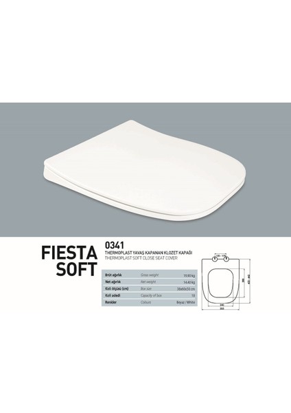 Fiesta Thermoplast Yavaş Klozet Kapağı 0412