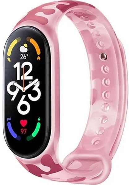 - 5 Adet - Xiaomi Mi Band 7 Uyumlu Silikon Kordon Kayış Şeffaf Kamuflaj Desen 5'li Set modelleri
