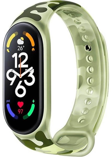 - 5 Adet - Xiaomi Mi Band 7 Uyumlu Silikon Kordon Kayış Şeffaf Kamuflaj Desen 5'li Set fırsatları