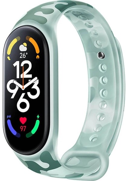 - 5 Adet - Xiaomi Mi Band 7 Uyumlu Silikon Kordon Kayış Şeffaf Kamuflaj Desen 5'li Set indirimleri