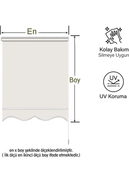 Binbirperde Dilimli Krem Stor Perde