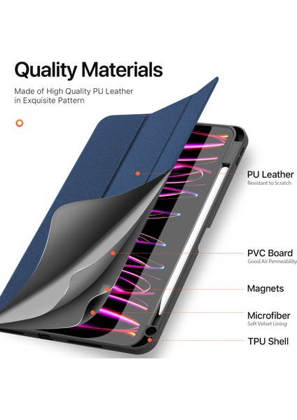 Gzplz-Ipad Pro 11(2024)-A2837 Için Kumaş Dokulu Tablet Kılıfı (Yurt Dışından)