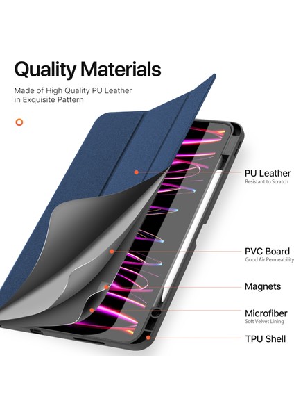 Gzplz-Ipad Pro 13(2024)-A2926 Için Kumaş Dokulu Tablet Kılıfı (Yurt Dışından)