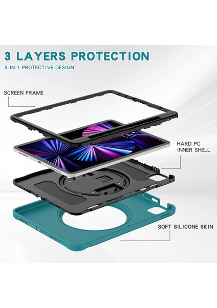 Gzplz-Ipad Air 11 (2024)-A2899 Için Silikon Pc Kılıfı (Yurt Dışından)