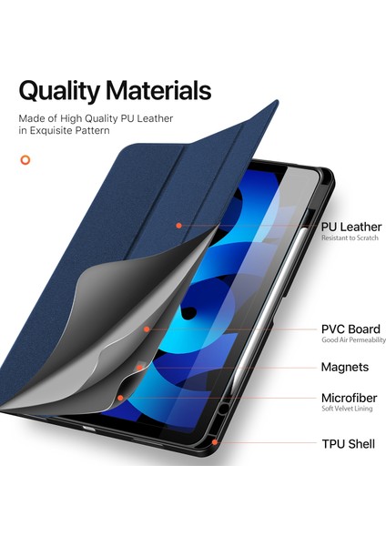 Gzplz-Ipad Air 13(2024)-A2903 Için Kumaş Dokulu Tablet Kılıfı (Yurt Dışından)
