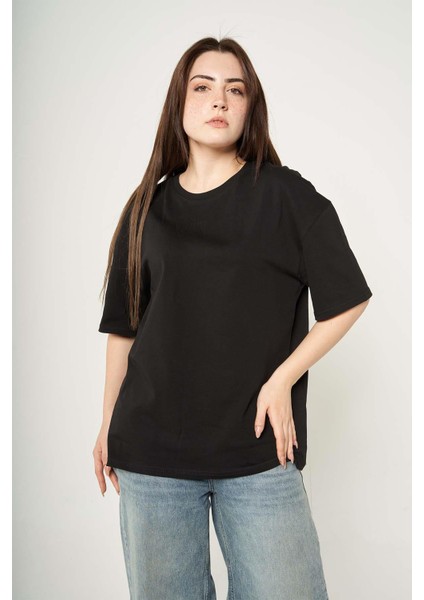 Black Blue Retro Oversized T-Shirt