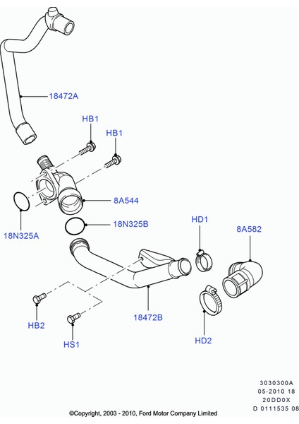 Focus Mondeo 2.0 Kalorifer Su Borusu 3M5Q8A567AA