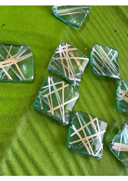 2x2 Cm 8 Adet Yeşil Varaklı Takı Boncuğu fiyatları